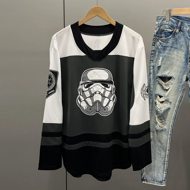 2025 أزياء شخصية الرجال والنساء ملابس منقوشة بكم طويل تي شيرت ، التجفيف السريع وتنفس ريترو هوكي جيرسي 3189