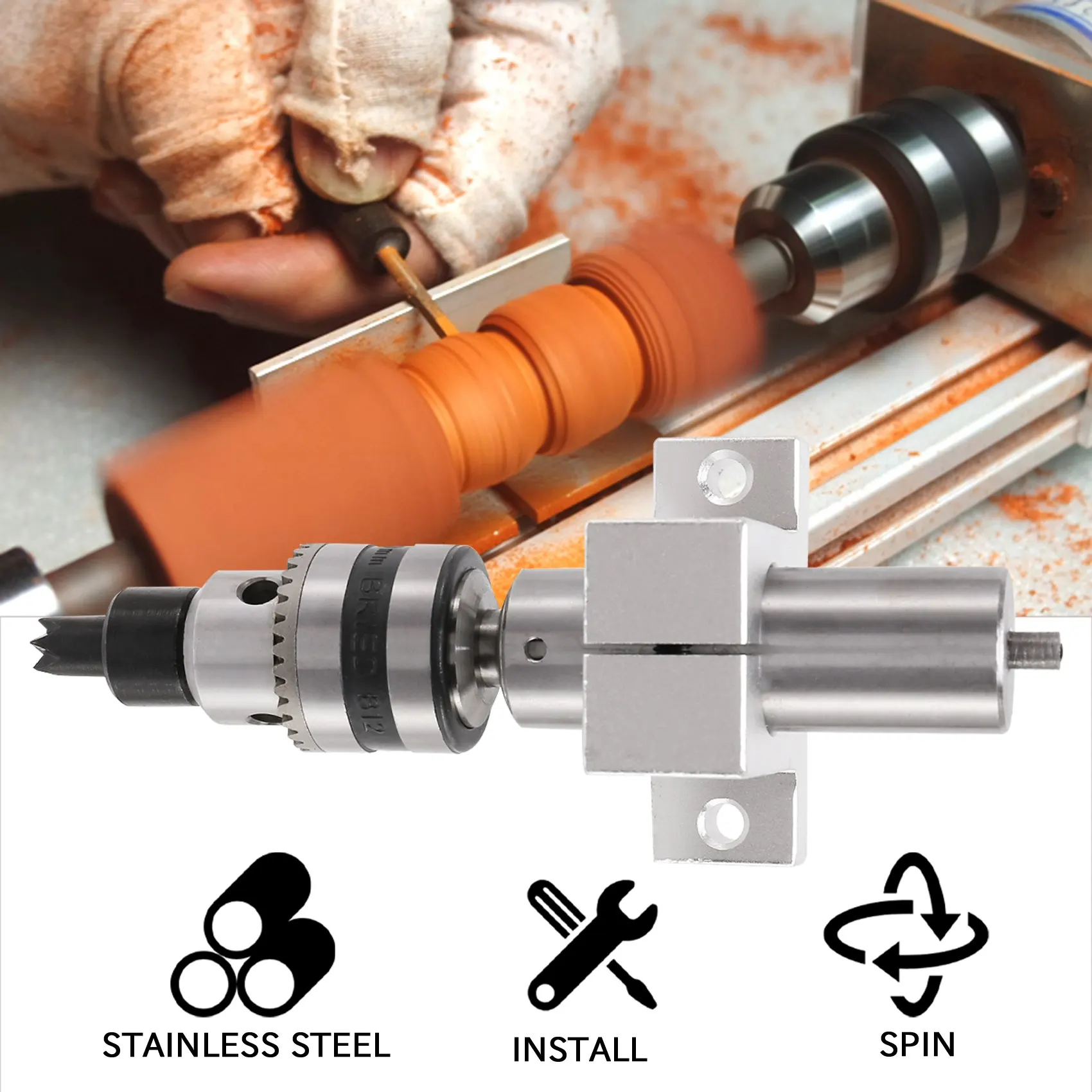 

B52C Многофункциональная задняя бабка для сверления Живой центр с когтем для мини-токарного станка Вращающийся центр DIY Аксессуары Деревообработка