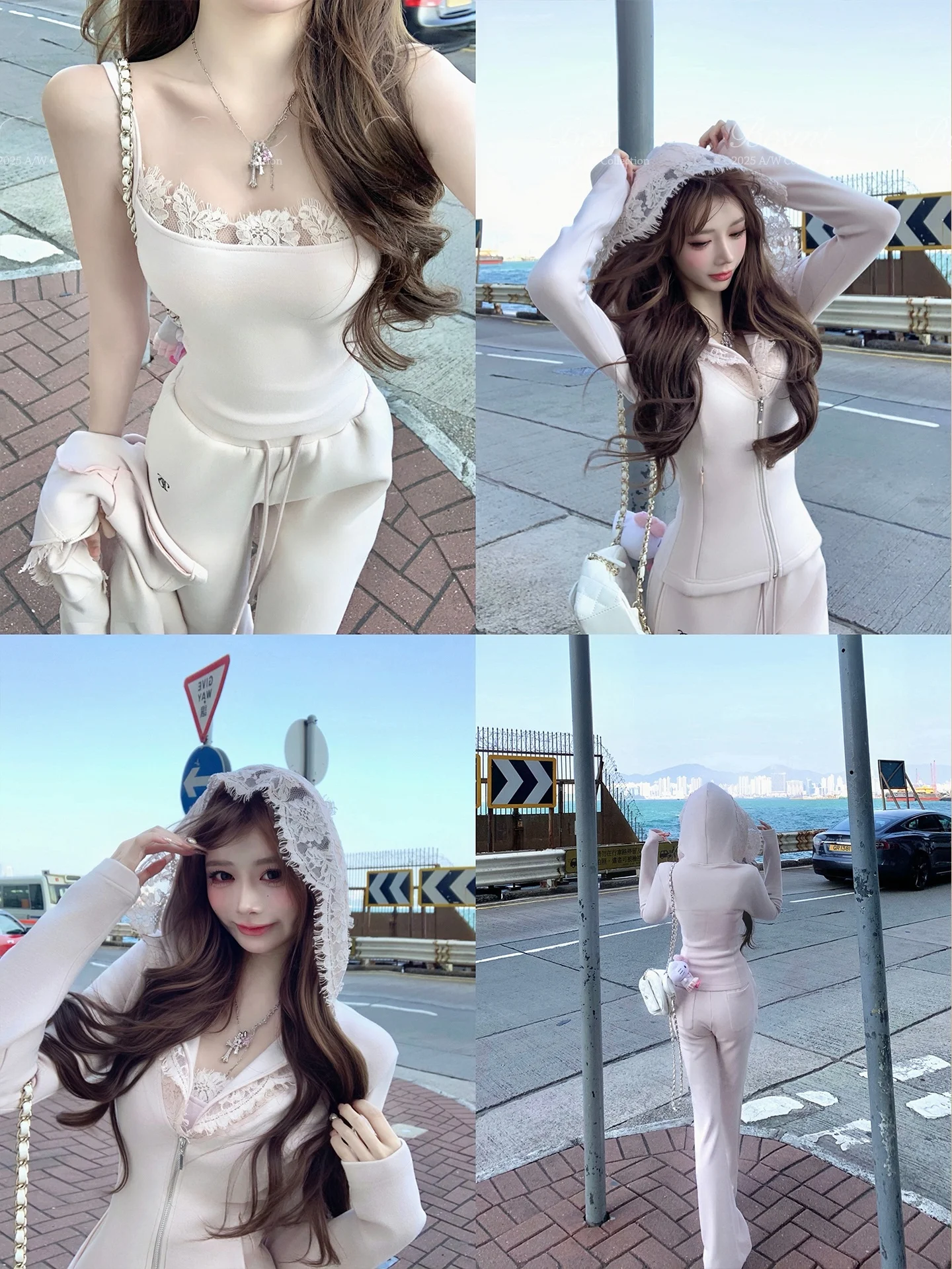 

Комплект для ленивых девушек: весна 2026, повседневный милый стиль, женский, розовый, с цветочным принтом, оригинальный дизайн, без молнии, с декором в виде арбуза