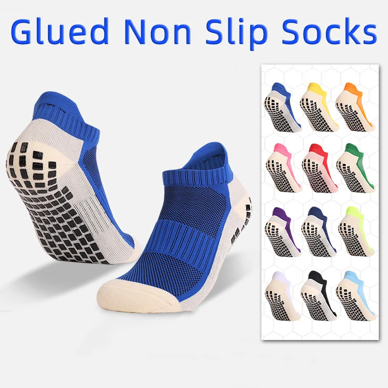 

Football Socks Non Slip Silicone Sole Adults Sports Soccer Socks Low-Top Breathable Fitness Yoga Grip Mesh Boat Socks