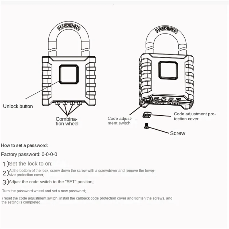 ABKL-Cadeado de combinação resistente, cadeado externo, bloqueio de combinação mecânica para armários, portões