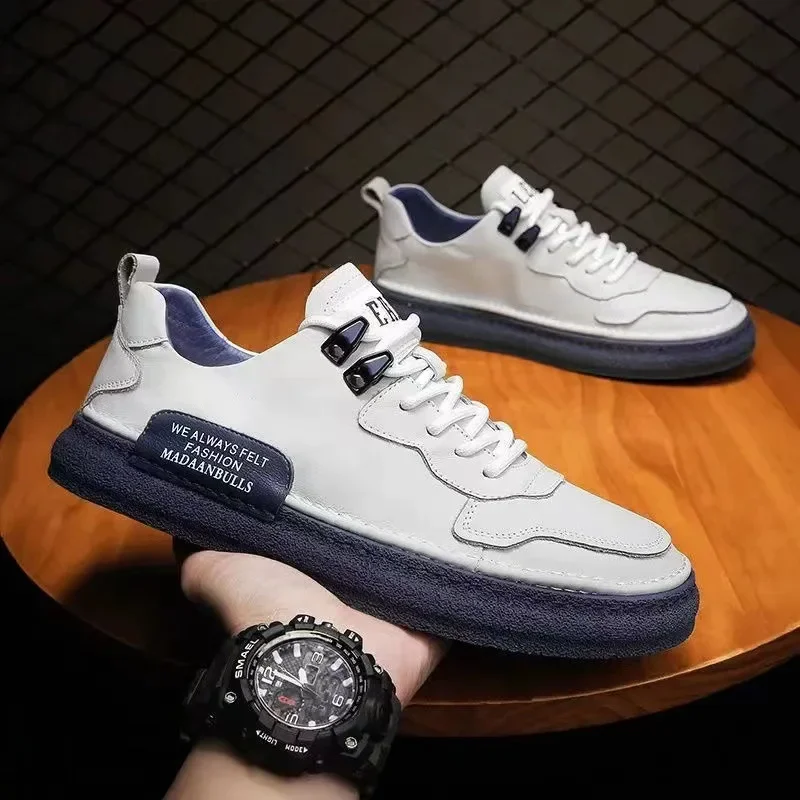 

Men's Shoes Spring Summer Cowhide Leather Casual Shoes Men Low Top Leather Board Shoes Men's Casual Shoes Loafers Shoes