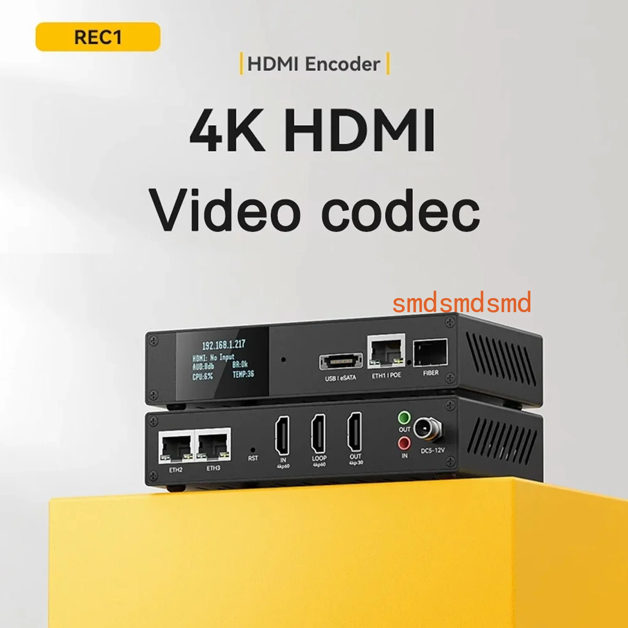 HD mini Encoder Decoder 4K P60 SRT NDI SRT High compression rate 1x4k@60 RTSP/RTMP/HTTP/HLS H.265+smartP Watermarked subtitles