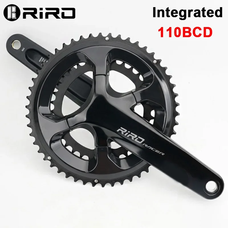 

RIRO Integrated Road Bike Crankset Ultralight Chainwheel 110BCD 50-34T Chainrings Sprockets 170mm Hollow Folding Bike Crank Set