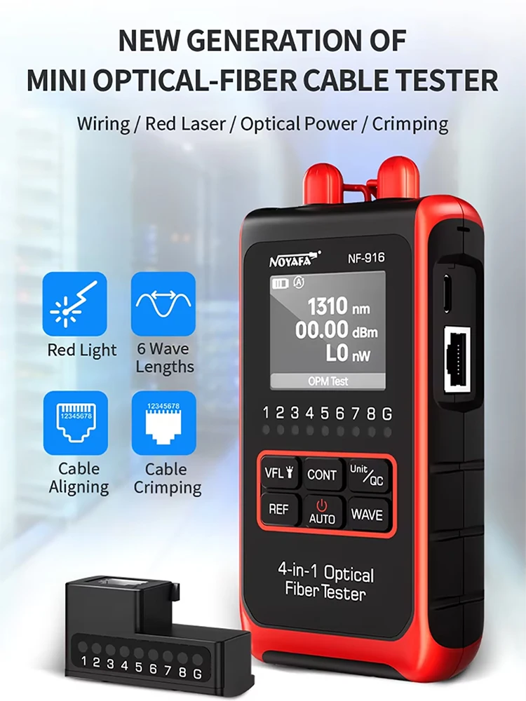 NF-916 Optical Power Meter Red Light Integrated Machine High-precision Four In One Red Light Pen Mini Measuring Line Instrument