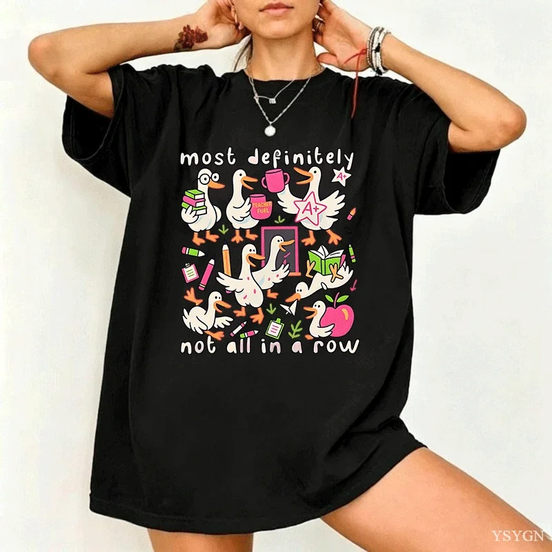 2026 Autumn Fashion New Teacher's Shirt Funny Goose Back To School T-shirt Silly Goose Teacher's Primary School Teacher Gift
