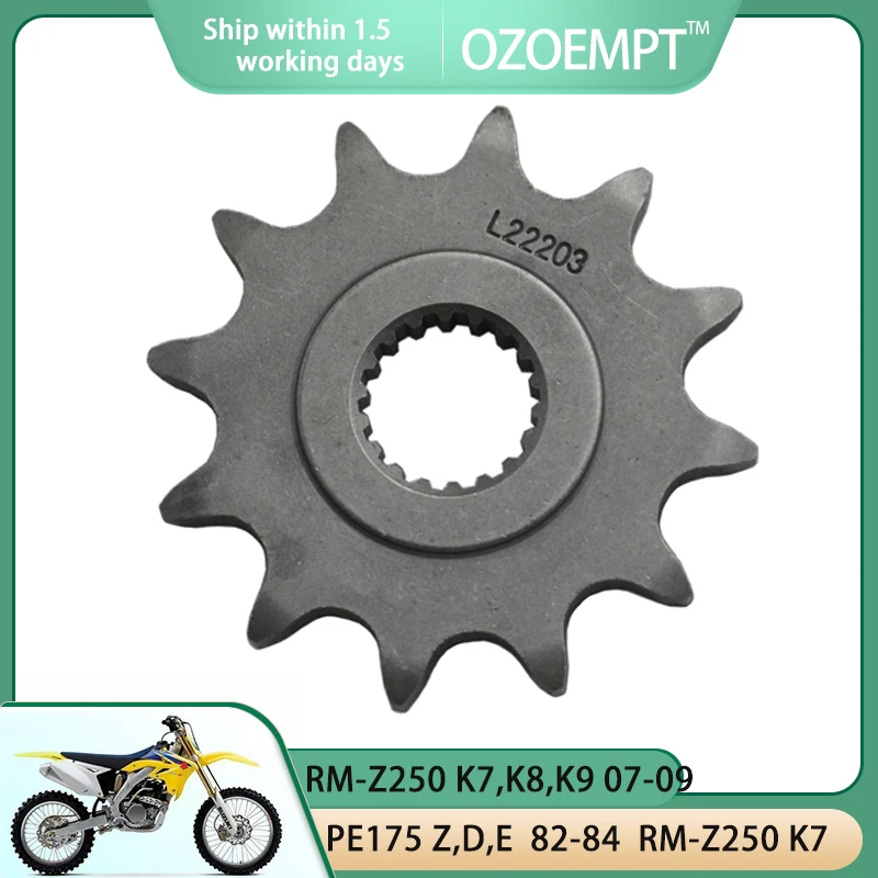 

OZOEMPT 520-12T Motorcycle Front Sprocket Apply to PE175 C,N T,X Z,D,E RS175 T,X,Z RM-Z250 K7 7 RM-Z250 K7,K8,K9 07-09