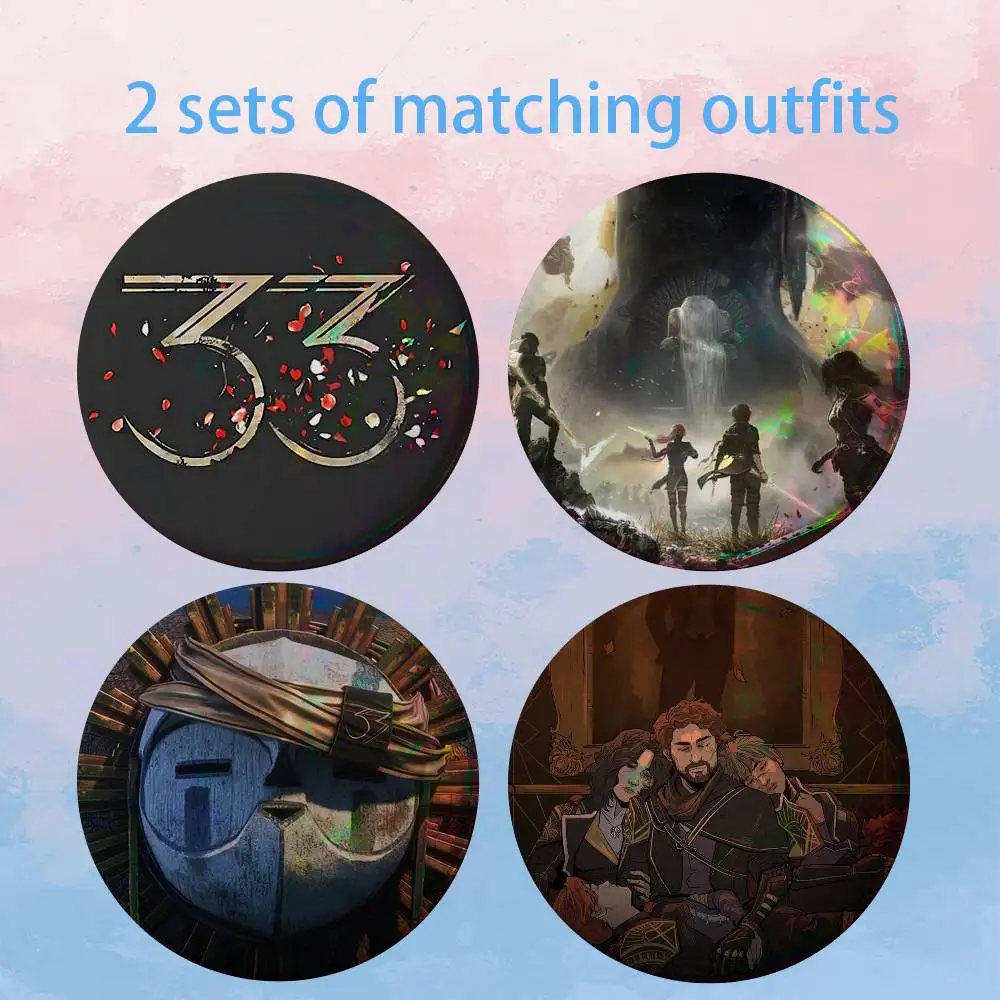 

Gamer C-Clair Obscur E-Expedition HD Print Round Lapel Pins Pretty Derby 2 piece set Round Display Brooches Brooch Badges
