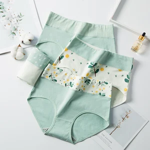 ارتفاع الخصر 4 قطع / مجموعة سراويل قطنية نسائية جسم المشكل أزياء ملخصات بالإضافة إلى حجم M-4XL ملابس داخلية تنفس الراحة الملابس الداخلية النساء أعلى 10 بيع سراويل داخلية كبيرة صور - No2