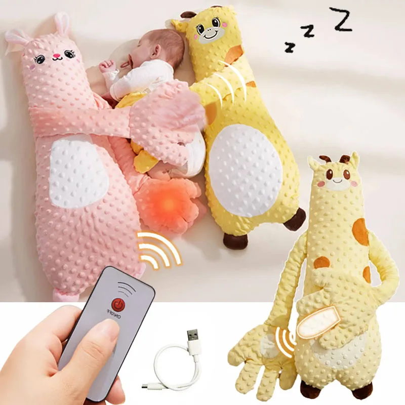 Baby-Schlafpuppe mit beruhigender Palmen-Fernbedienung, elektrisches Baby-Handkissen, beruhigendes Palm-Patting für Neugeborene als Geschenk