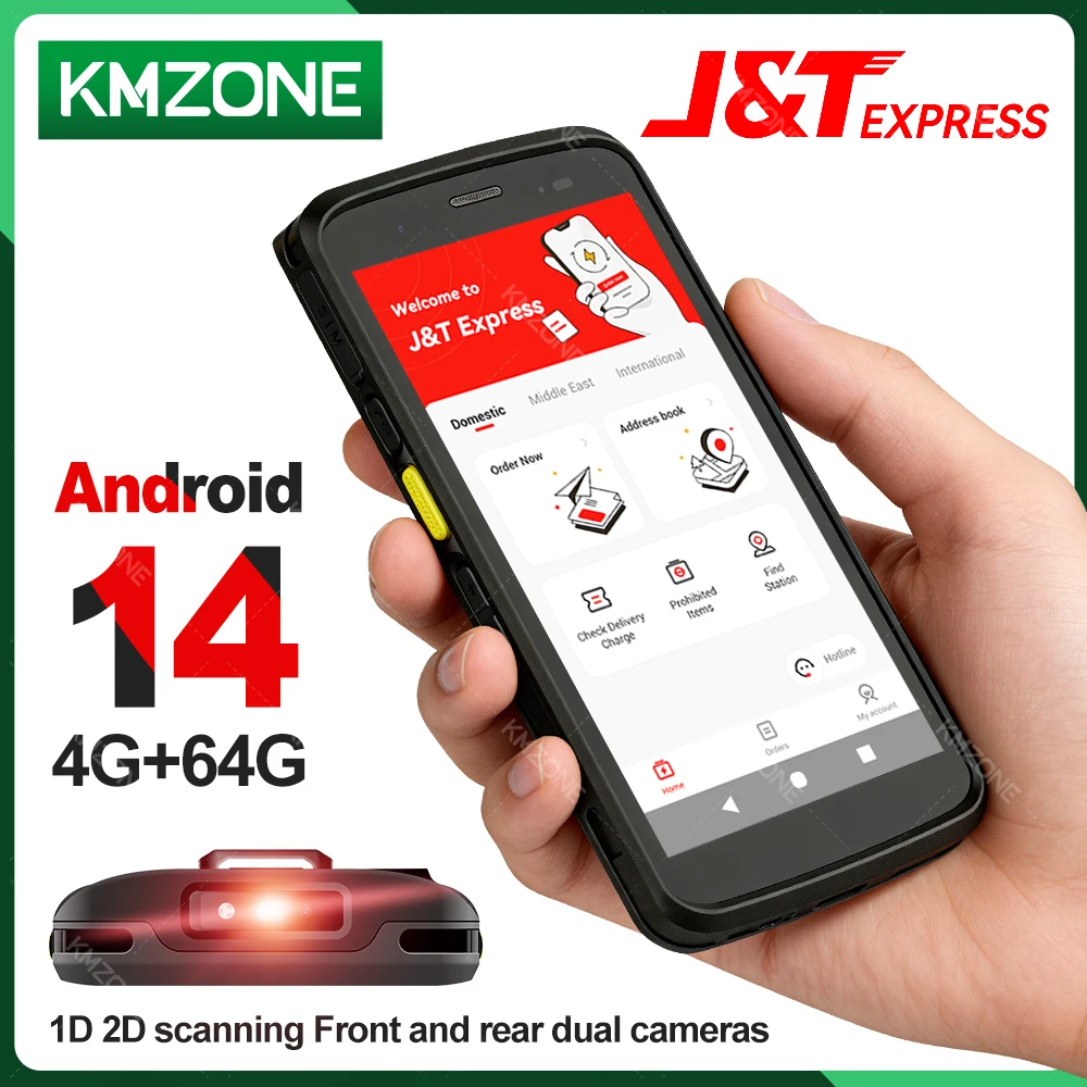 

T1PRO Android 14 PDA-терминал для сбора данных с поддержкой приложения J&T Express, Wi-Fi, NFC, GPS, Google PDA со сканером 1D/2D штрих-кодов для склада