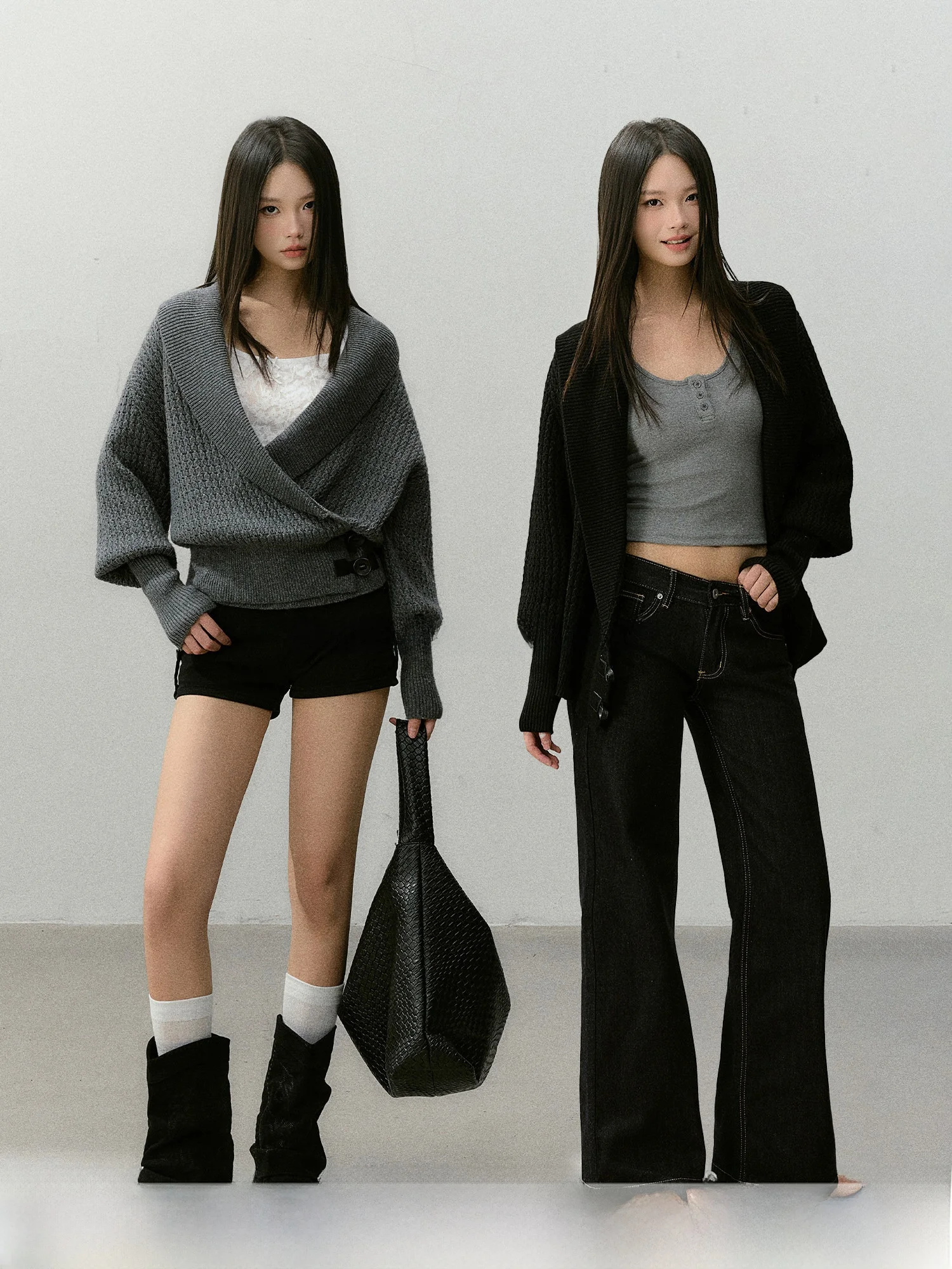 

Весенний вязаный кардиган из шерстяной смеси с перекрестным воротником, на пуговицах, повседневный, свободного кроя, женский, с длинными рукавами, вязаное пальто