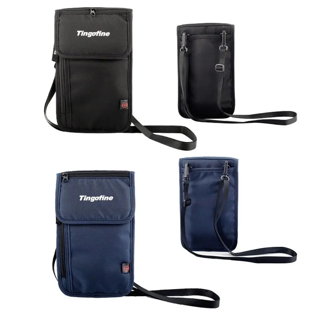 للجنسين نايلون RFID جواز السفر معرف حقيبة مقاوم للماء متعددة الوظائف وثيقة الحقيبة الرقبة المحفظة المرأة