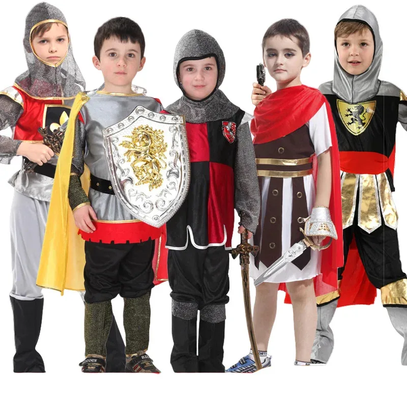 

[Хит в 2022 году] Детский костюм древнеримского гладиатора ⚔ Сценический костюм для мальчика (воздики 6-12) | Костюм комиксов на Хэллоуин