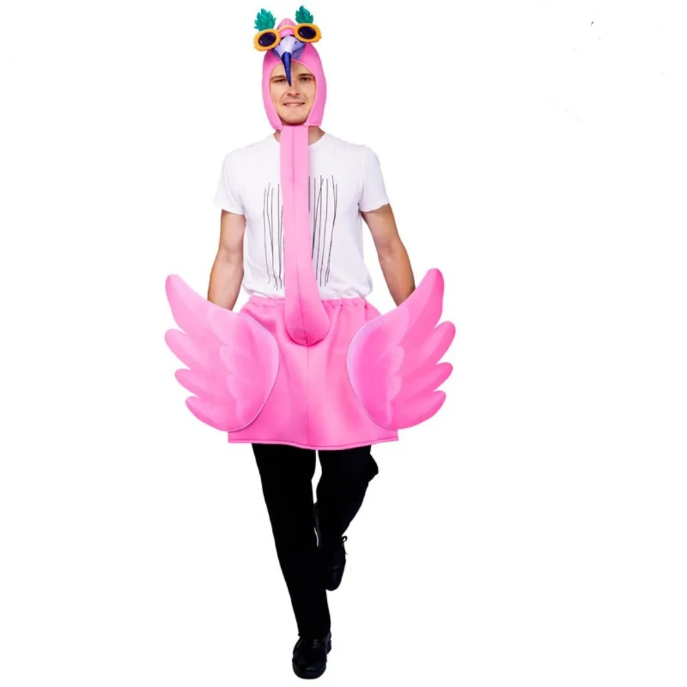 Carnival Fun Party Adult Pink Flamingo Costume view 4