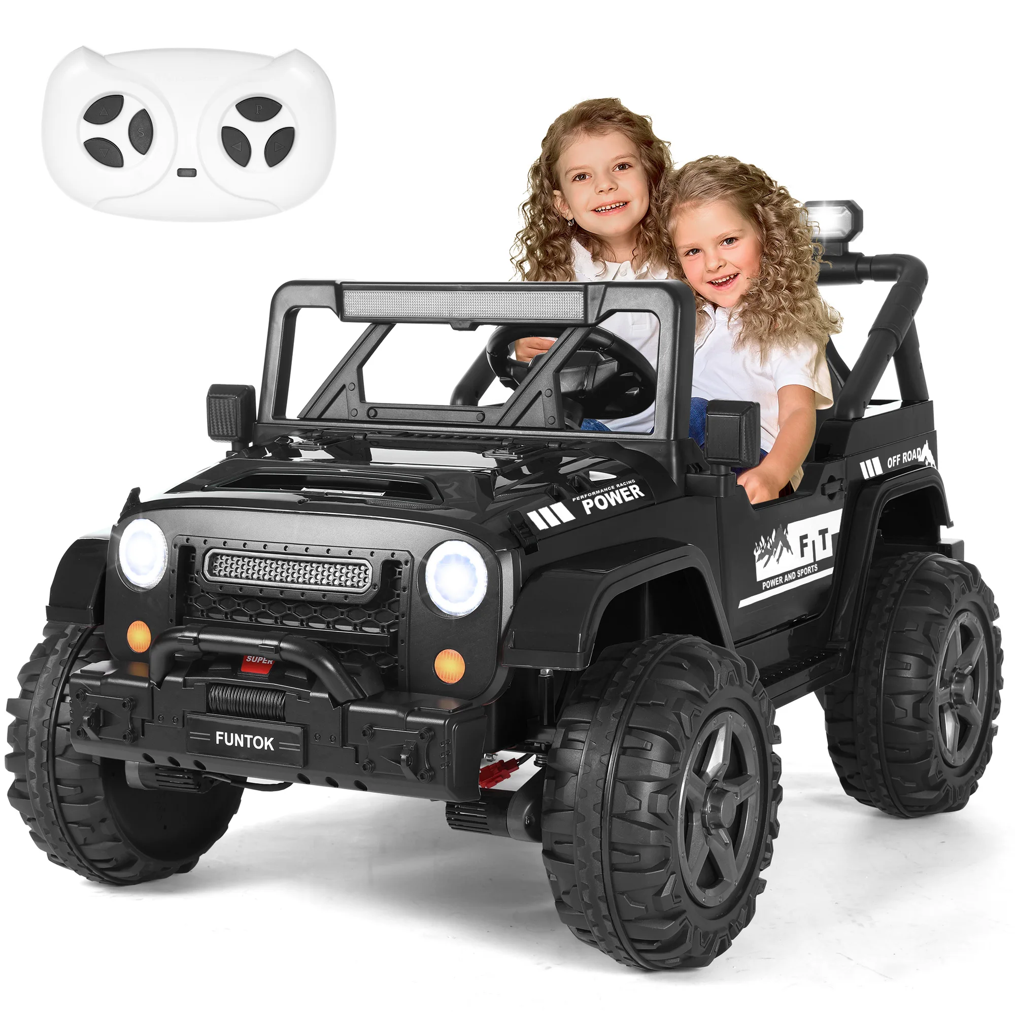 24V Battery Powered Ride On Car Four-wheel Drive Off-Road Controller Double Seats Electric Car Kids Ride on Vehicles