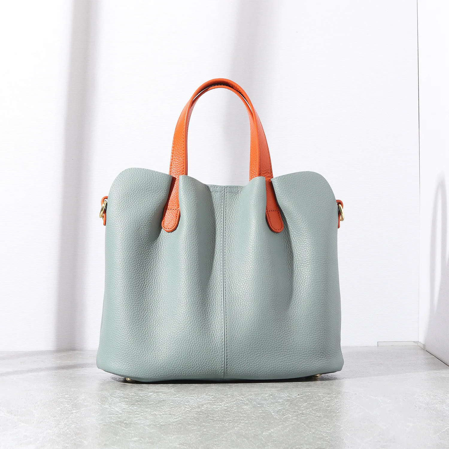 

Women's Bags Genuine Leather Fashion Commute Handbags Solid Color Tote Messenger Luxury Designer Shoulder Cossbody Bag Female