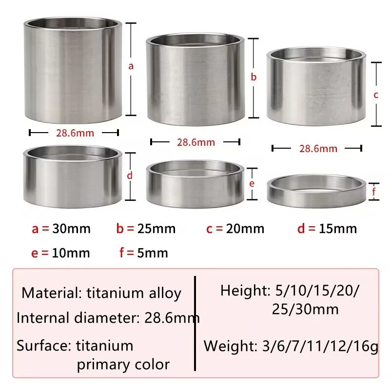 CNC Titan Xe Đạp Bát Máy Giặt 1 1/8 Nĩa Ring 28.6Mm Xe Đạp Tai Nghe Không Gian Siêu Tốc