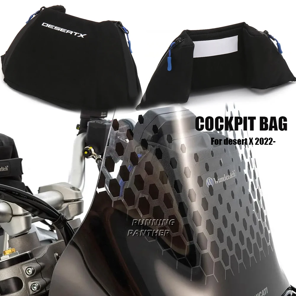 Motorcycle Accessories Cockpit Bag For Ducati DesertX Desert X DESERT X 2022 2023 2024 Tool Waterproof Bags Black