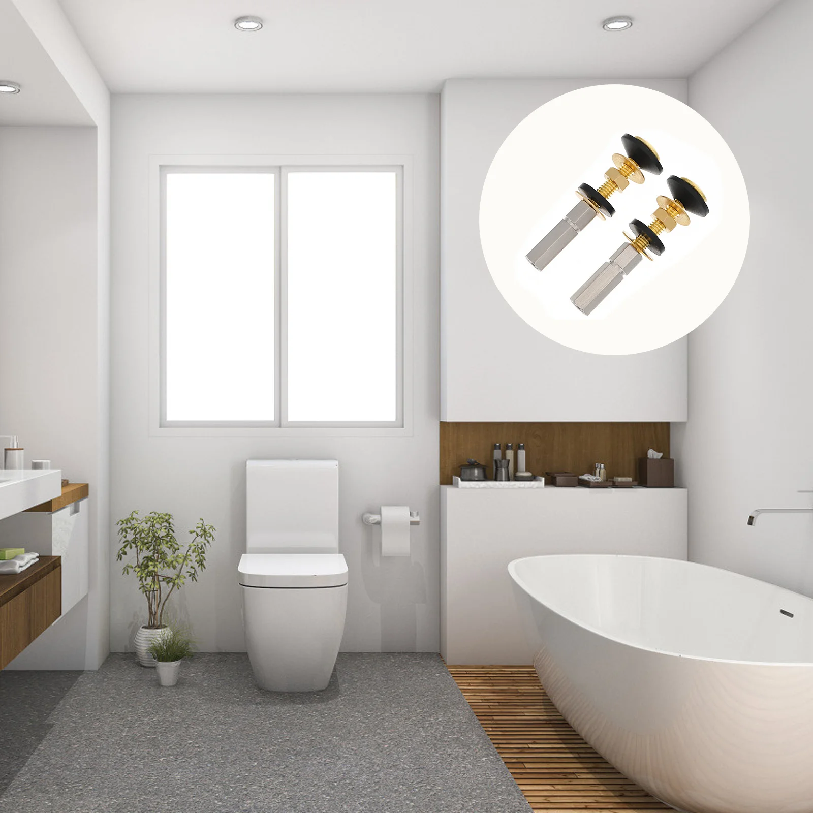 

2Pcs Toilet Water Tank Bolts Stainless Steel Copper Toilet Seat Screws Replacement Fixing Hardware Accessories