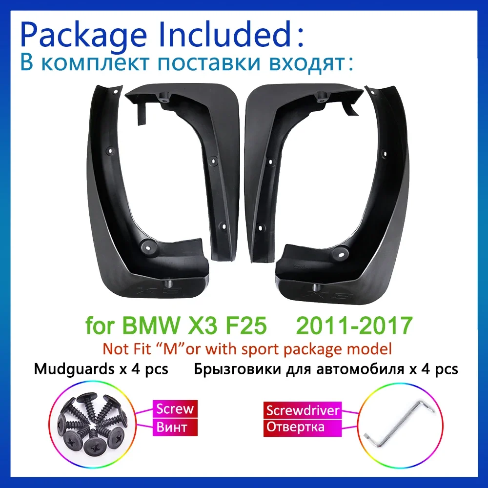 

4x For BMW X3 F25 2011 2012 2013 2014 2015 2016 2017 Car Mud Flaps Mudguards Splash Guards Front Fender Wheel Baffle Accessories