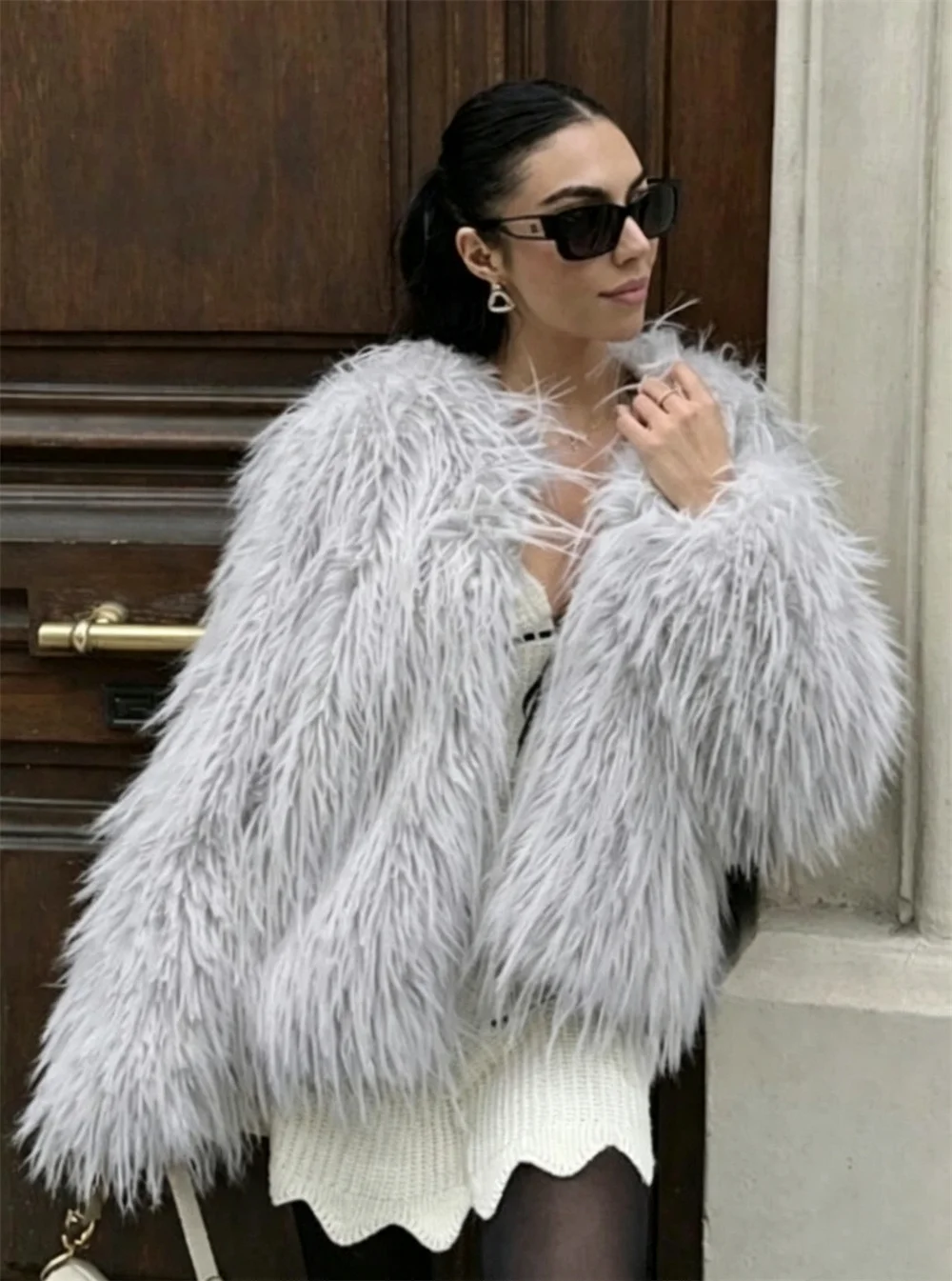 Guobioziy Women's Coat 2026 Fall/Winter New Arrival Fashionable High-End Look Versatile Faux Fur Warm Fluffy Short Coat