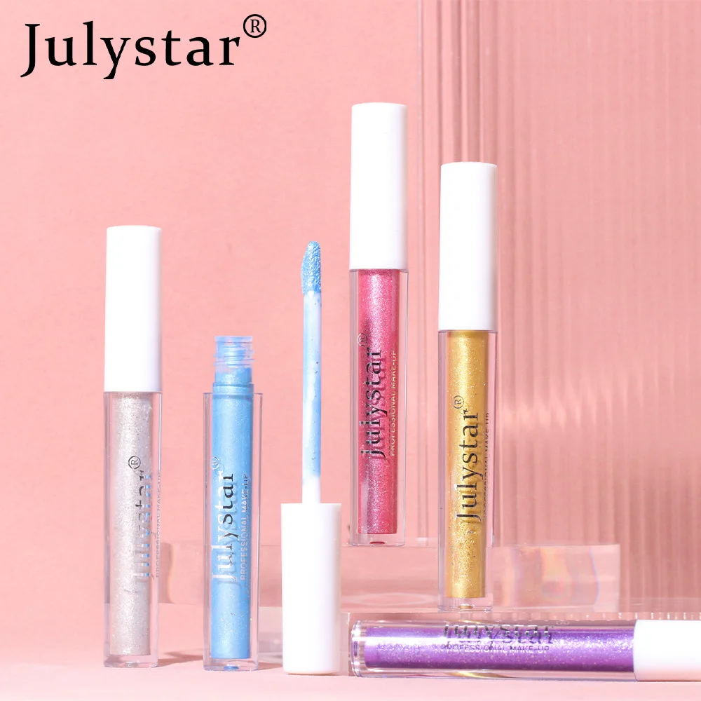 Julystar-Glitter Sequins Liquid Eye Shadow, Maquiagem Feminina Iluminadora, Novo, 10 Cores