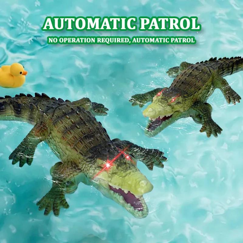 Rc animais crocodilo modelo simulação à prova dwaterproof água ao ar livre lago elétrico controle remoto jacaré modelo piscina lago água crianças brinquedos