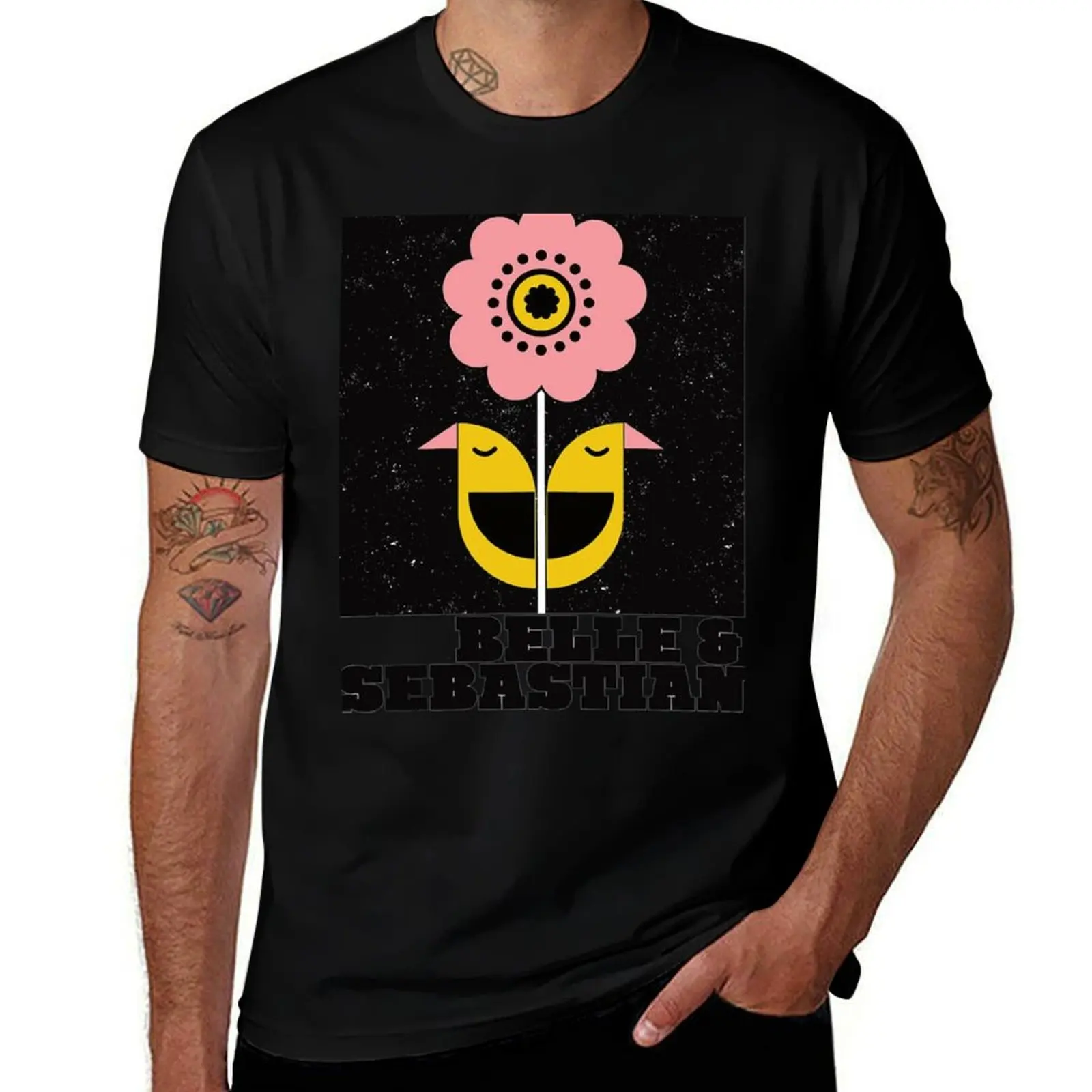 

Belle and Sebastian - legendary Scottish indie rockfolk rock band. Whimsical music poster, birds T-Shirt