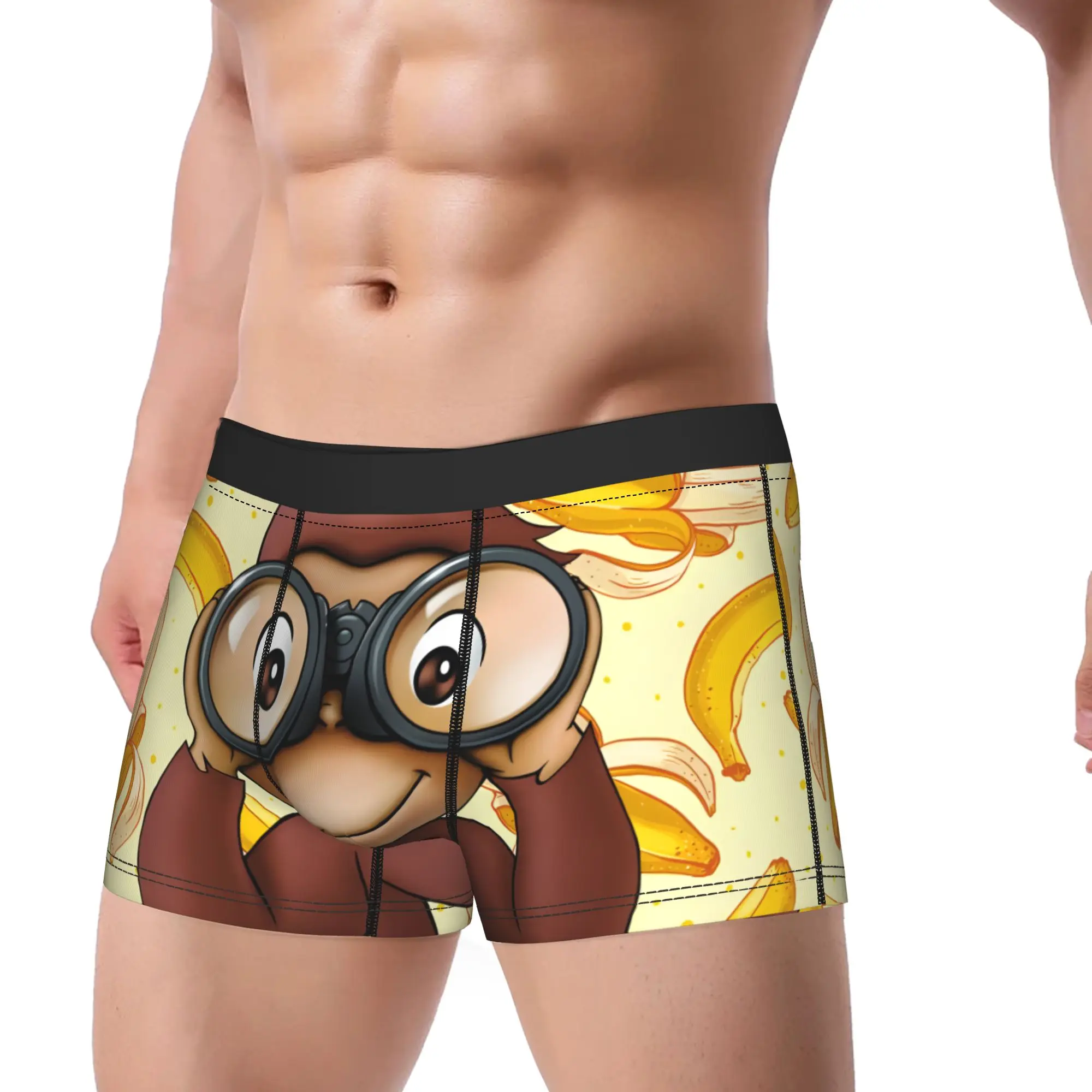 1piece A Pinch of Curiosity Curious Monkey G-George Underpants Homme Panties Man Underwear Ventilate Shorts
