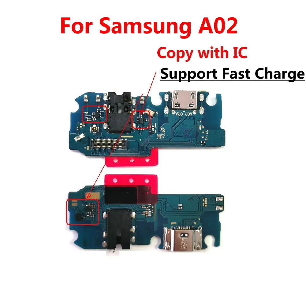 USB Charging Port Board Flex Cable Connector Parts For Samsung A02 A12 Microphone Module Copy With IC