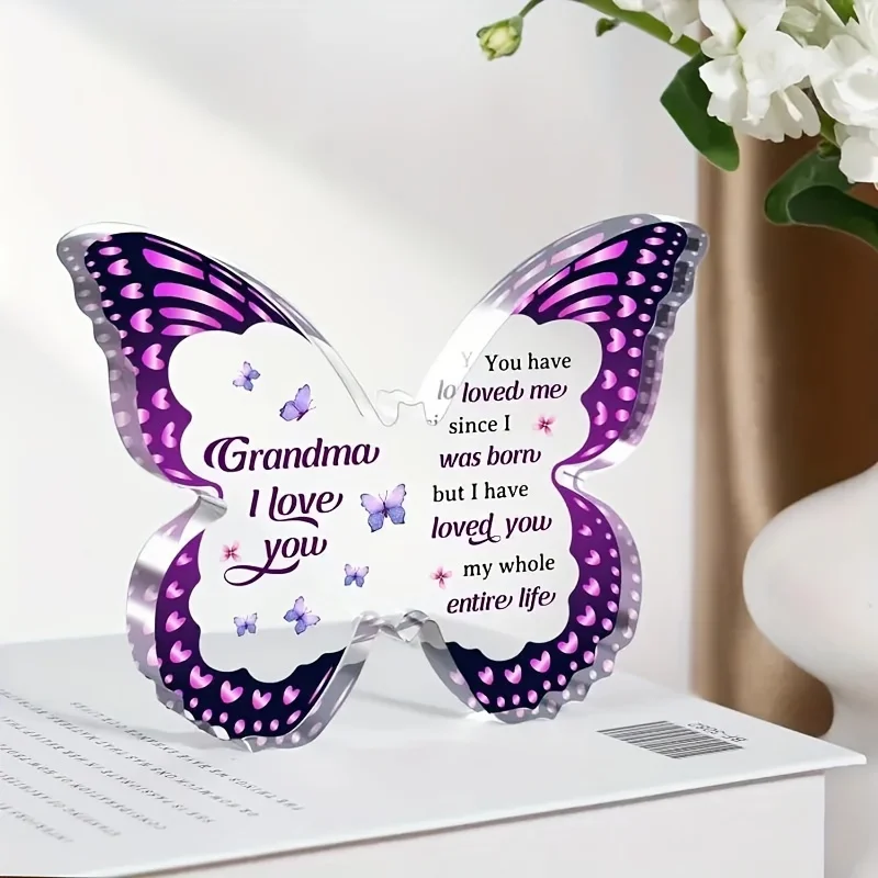 1pc,Gifts For Mom Grandma Sister Daughter, Unique Birthday Gift Ideas, Butterfly-Shaped Acrylic Keepsake Gifts For Christmas