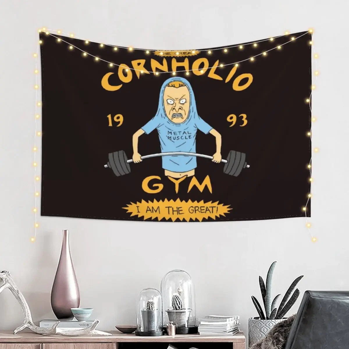 The 1990s TV Cornholio Gym Inspired Rare Artwork Tapestry Home Decor Aesthetic Nordic Home Decor Tapestry