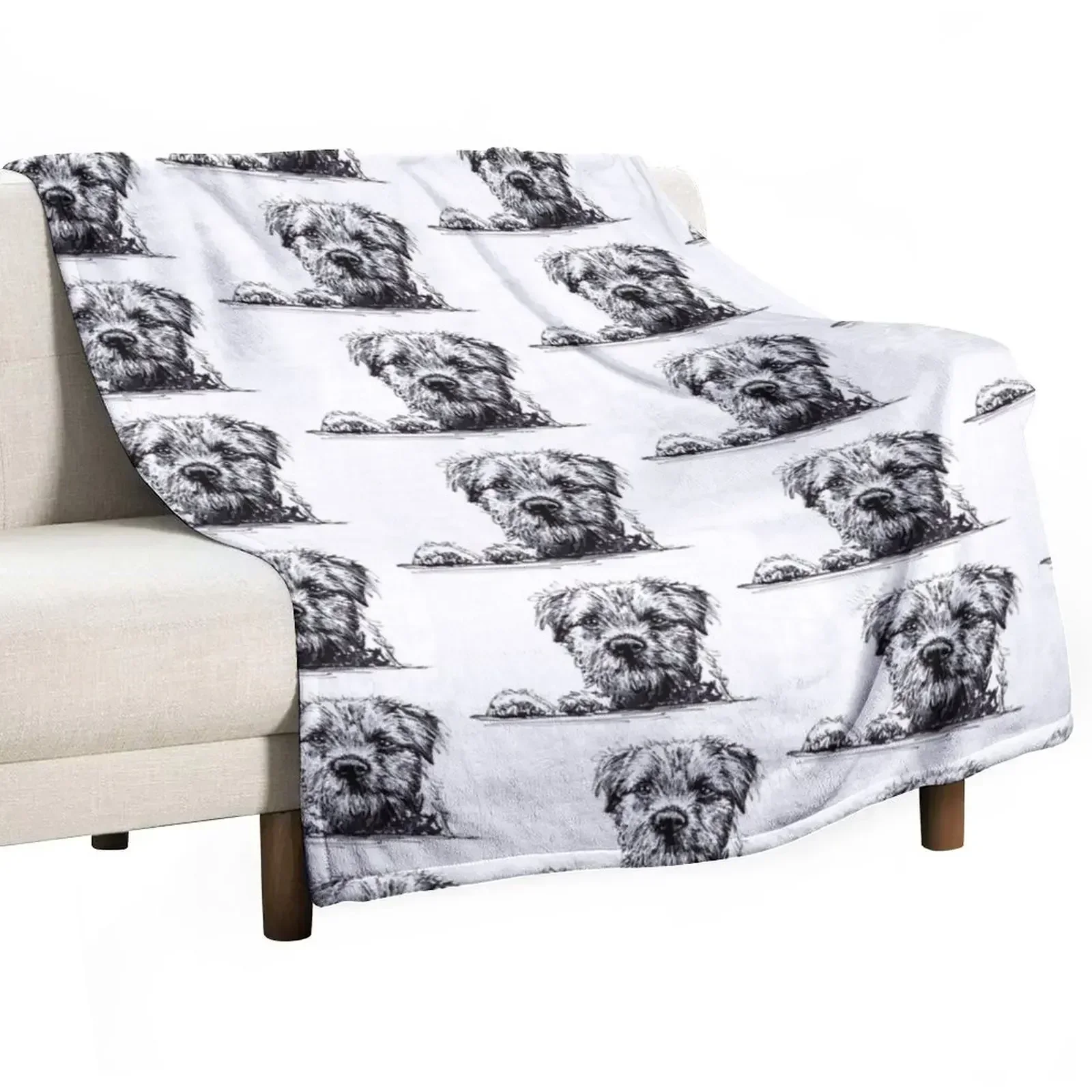 

Border Terrier Throw Blanket Moving Single Loose Retros Blankets