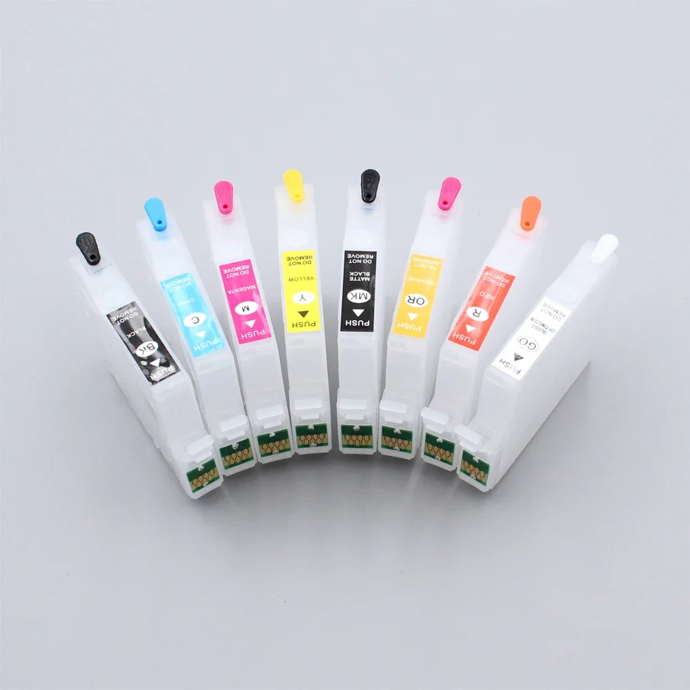 8 Colors/Set T3240-T3249 empty  Refillable ink cartridge with ARC chip Compatible for Epson SureColor P400 SC P400 printer