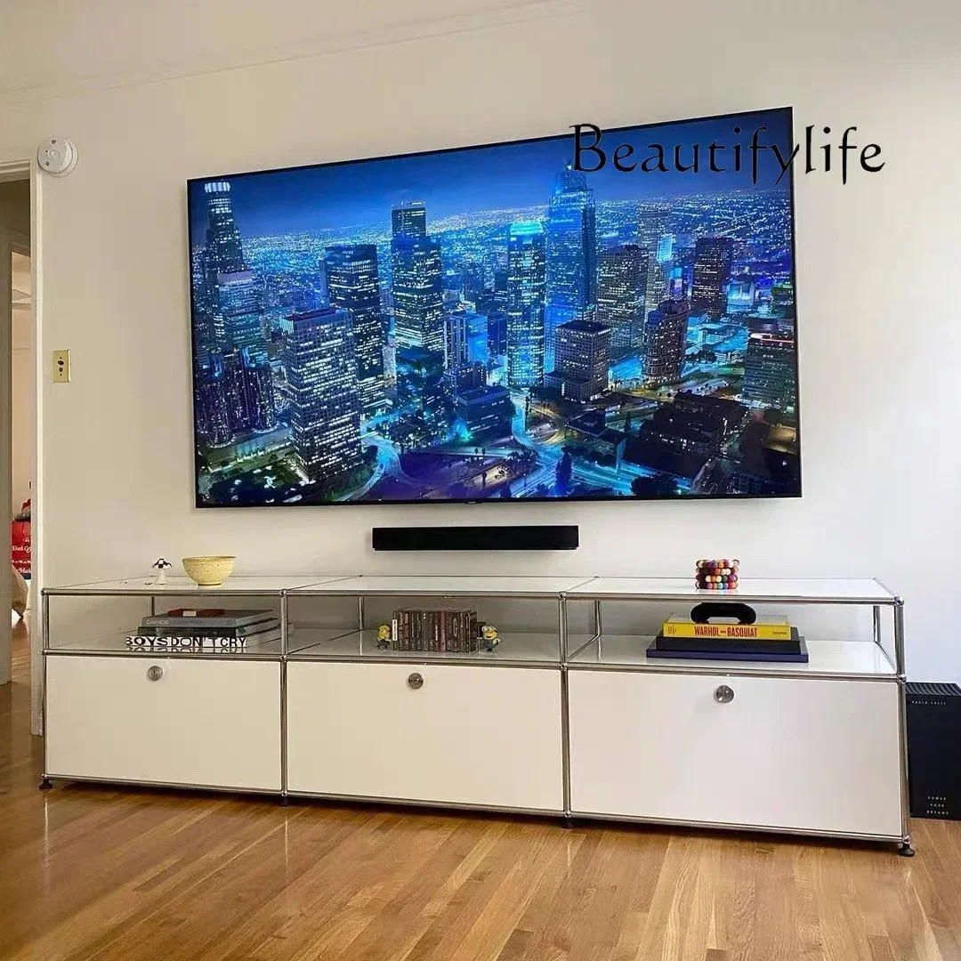 

V Middle-Ancient Stainless Steel TV Cabinet Storage Module Combination Sideboard Cabinet Living Room Minimalist Chest of Drawers