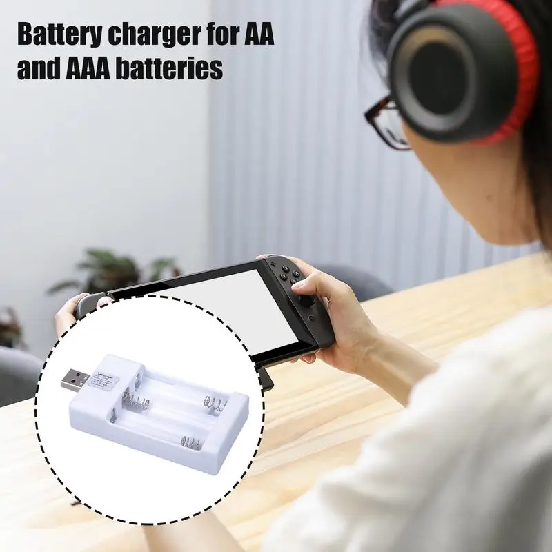 Rechargeable Battery Charger AAA Rechargeable Batteries Charger LED Indicator Battery Charging Station NiMH Battery Charger With