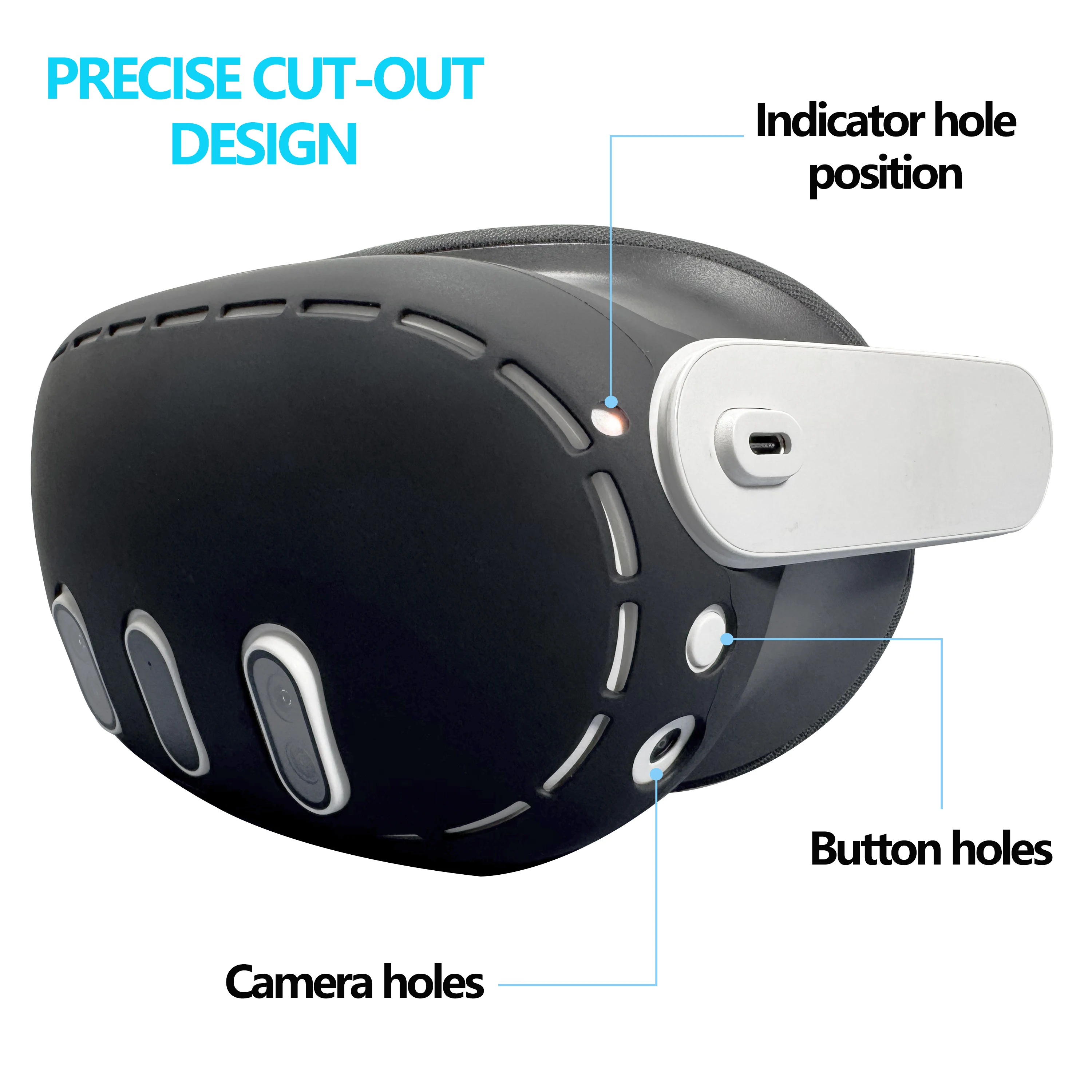 Suitable for Meta Quest3 Front Shell Silicone Protective Case, Precise Perforation, Unobstructed Signal Source