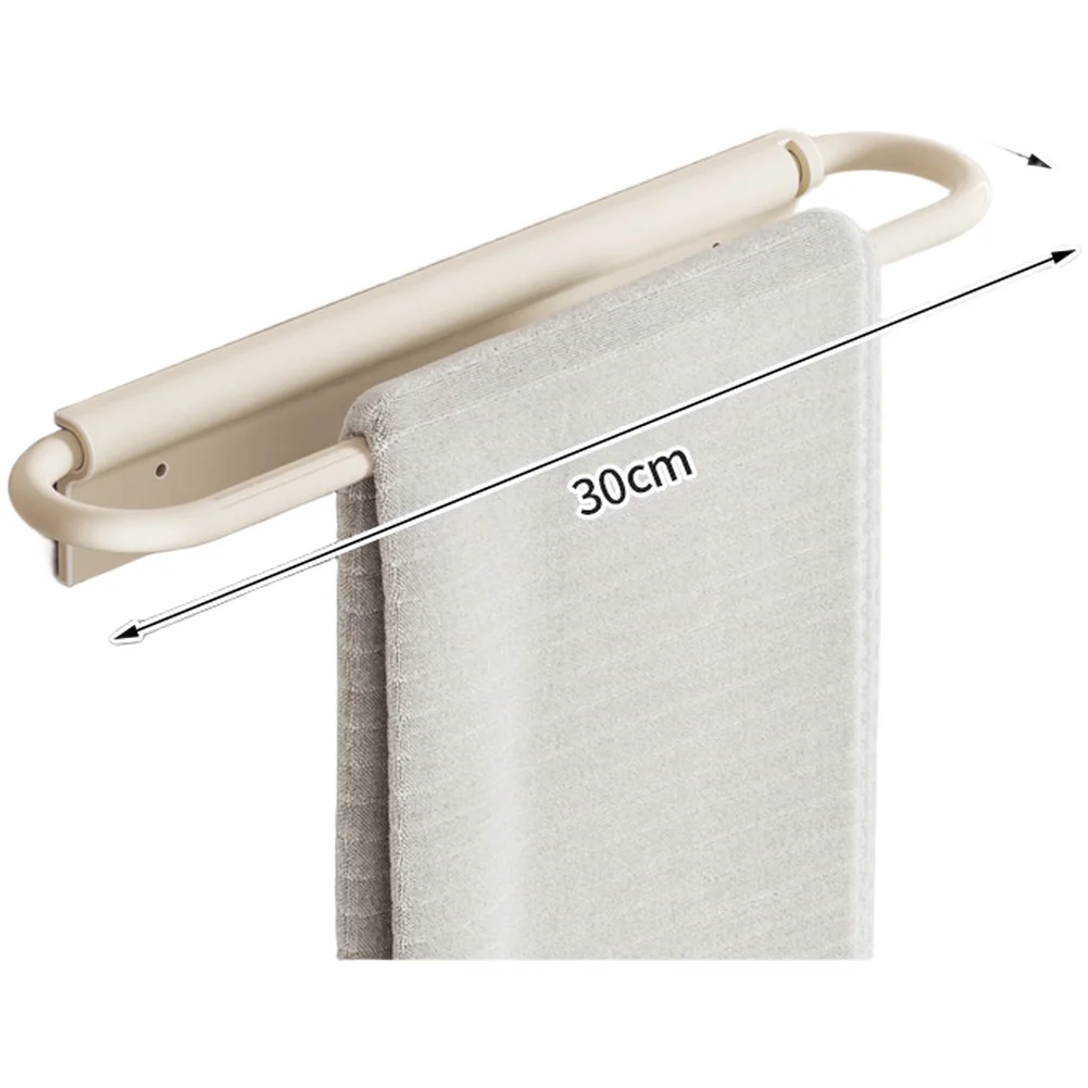 Space Saving Foldable Towel Rack Aluminum Wall Mounted Towel Bar for Bathroom Swivels Flat Against Wall Supports Up to 10kg Load