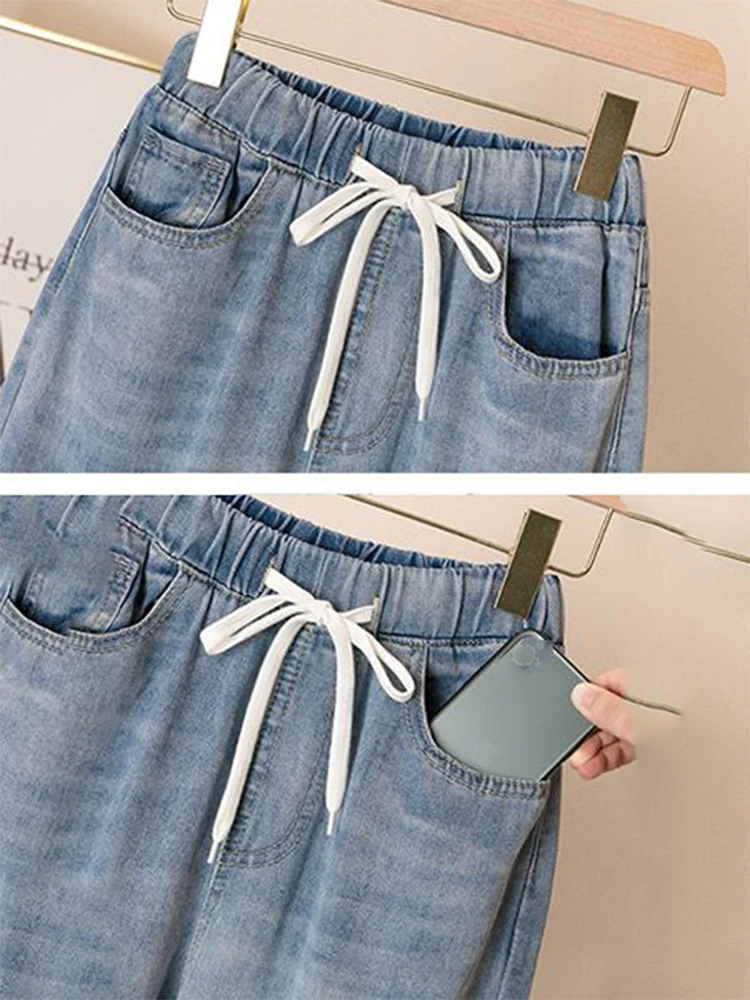 Cartoon Verwikkeld Harem Jeans Baggy Enkellange Denim Broek Veteraan Spodnie Rechte Gescheurde Vaqueros Hoge Taille Jeansy Big Size