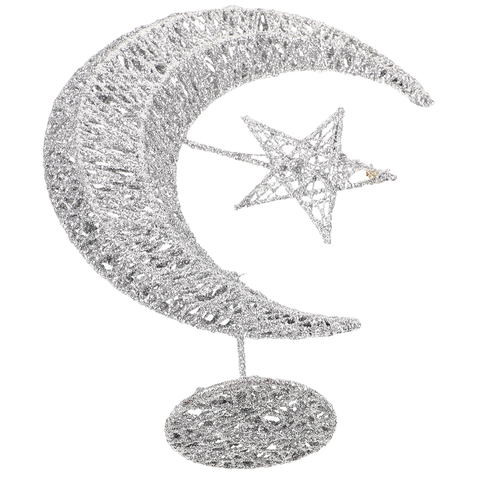 

Tree Top Star Glittering Iron Moon Christmas Tree Decor For Home Party Hotel Bar Silver 20Cm Pendant Ornament