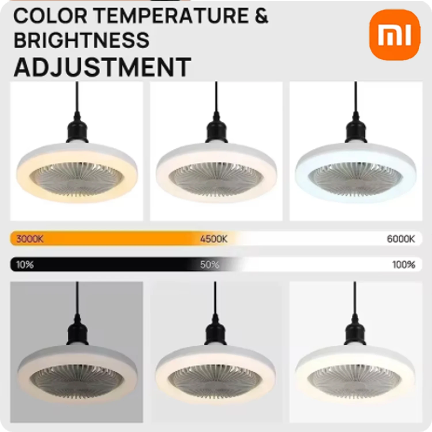 Xiaomi Ceiling Fan Light with Remote Control 2 in 1 Multifunctional Modern Adjustable Electric E27 Ceil Fan with Light for Home