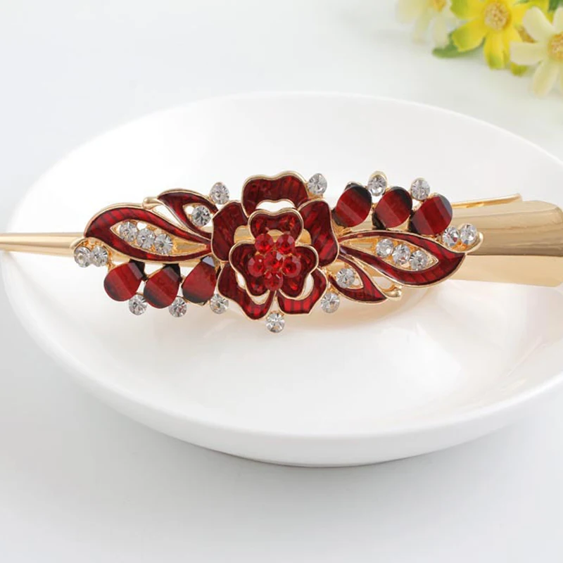 MadBlack 3 PCS/Lot Handmade Rhinestone Hair For Women Headand Wedding Accessories Crystal Hair Clip Resin Flower A35945C