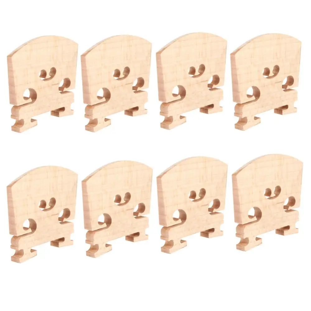 8pcs 4/4 Solid Maple Violin Bridges, Full Size Bridge Replacement Part for Most 4/4 Size Violin