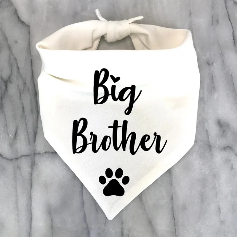 Big Sister Brother Dog Bandana Pregnancy Announcement Baby Shower Gender Reveal daddy mommy to be decoration Gift photo props