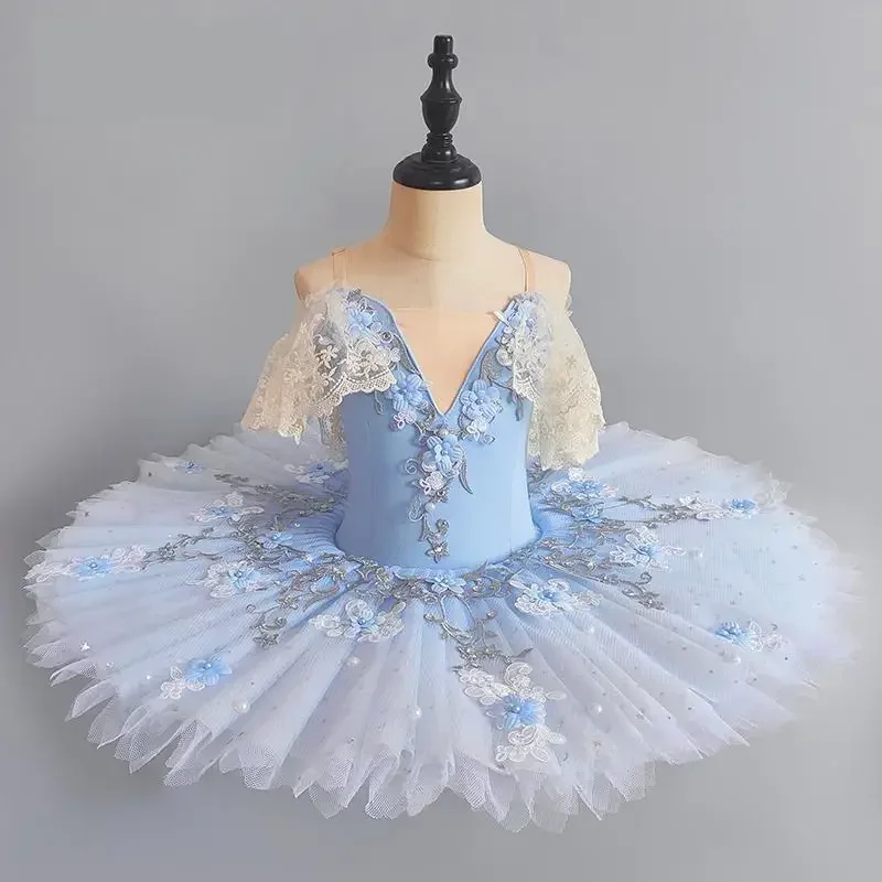 Costume de Ballet Professionnel Bleu et Rose, Vêtements de Performance Classique, Tutu de Ballerine, Jupe pour Fille Adulte, Nouvelle Collection