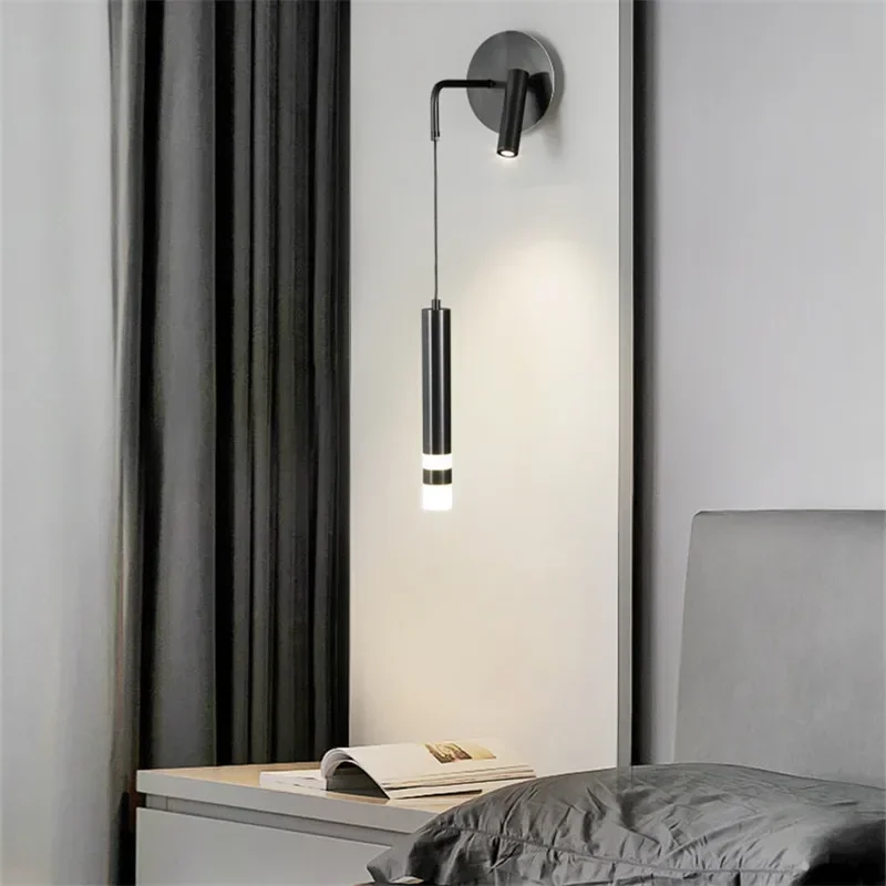 GISELLE Modern Black Copper Bedsid Light LED Simply Creative Brass  Wall Lamp for Home Living Bed Room