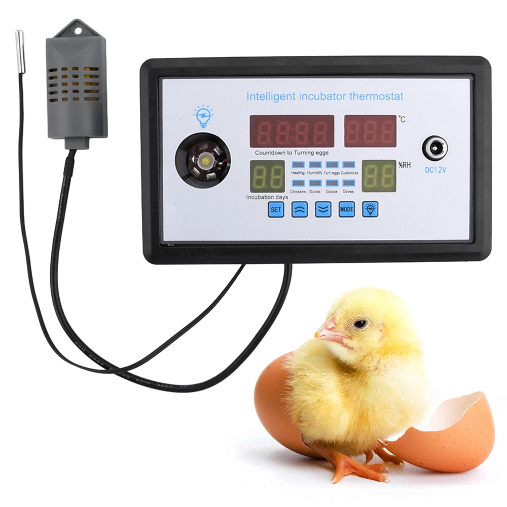 W9002/W9005 Automatic Egg Turning Intelligent Incubation Thermostat DC12V/AC110-220V Home Waterbed Incubator Incubator