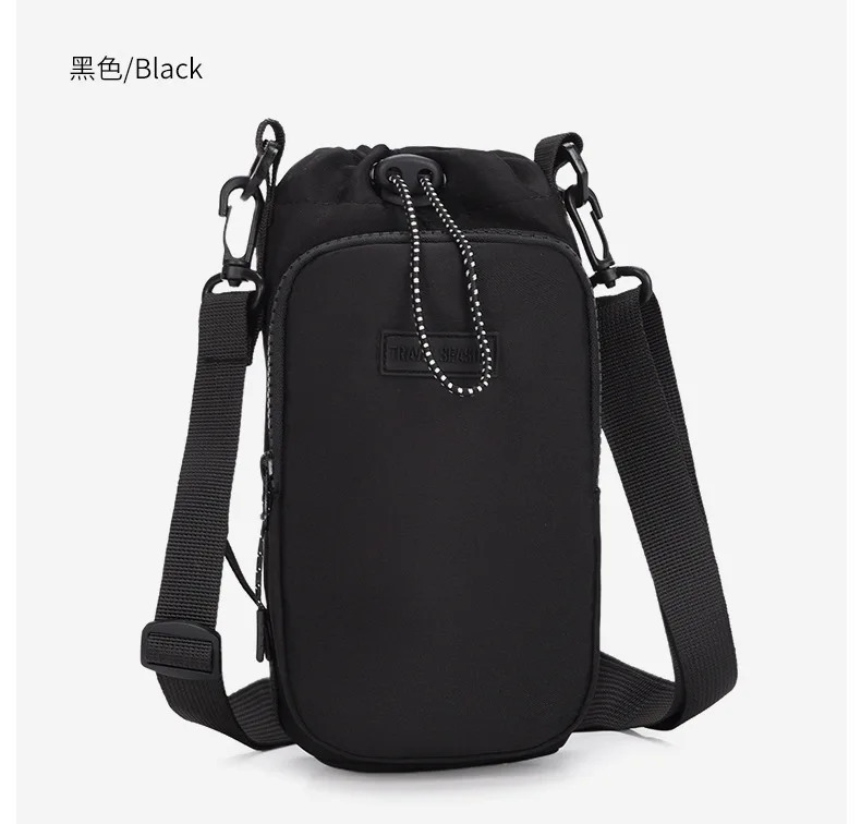 Portable Water Bottle Bag with Adjustable Shoulder Strap Water Bottle Sleeve for Walking Hiking Camping Gym