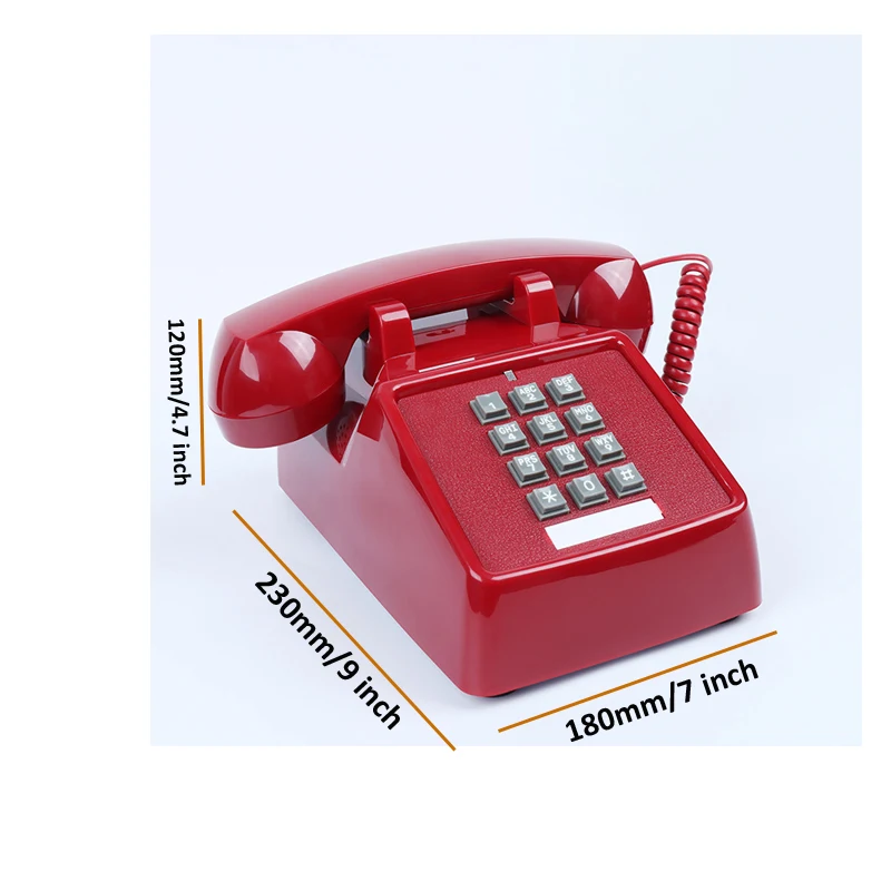 Landline Phones for Home Office Hotel School Corded Single Line Heavy Desktop Basic Telephone for Seniors Retro Classic Phone